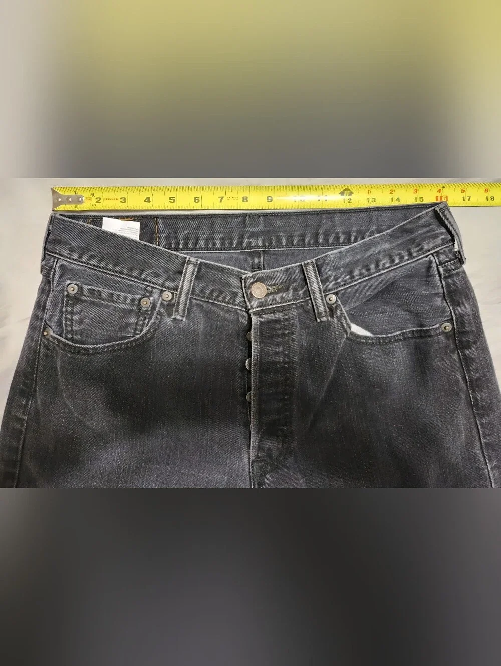 Levi's 501 Original Men's Jeans W34 L30 Faded Black Charcoal Button Fly Straight